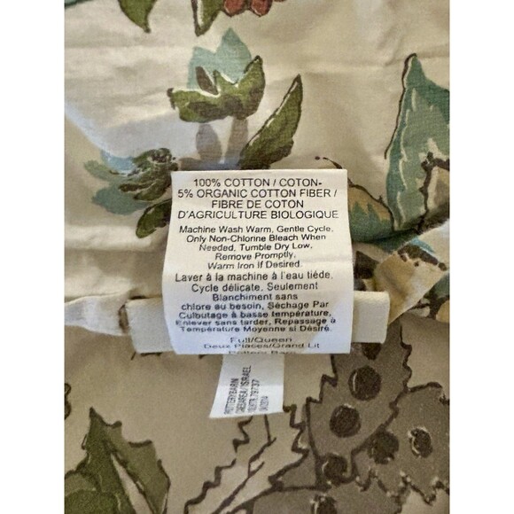 Pottery Barn Reza FULL QUEEN Duvet Cover Palampore Ivory Blues Greens Reds - Picture 5 of 7